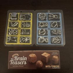 Mini Brain Teasers- 1 Wood Set, 2 Metal 