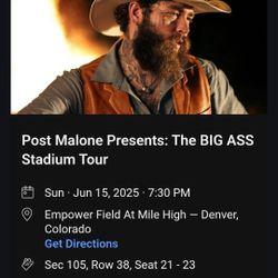 Post Malone Tickets 3 Tix