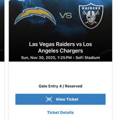 Chargers Vs. Raiders tickets 