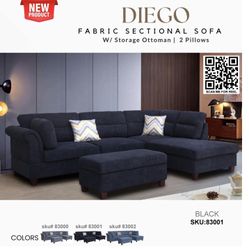Sectional With Ottoman //Financing Available 