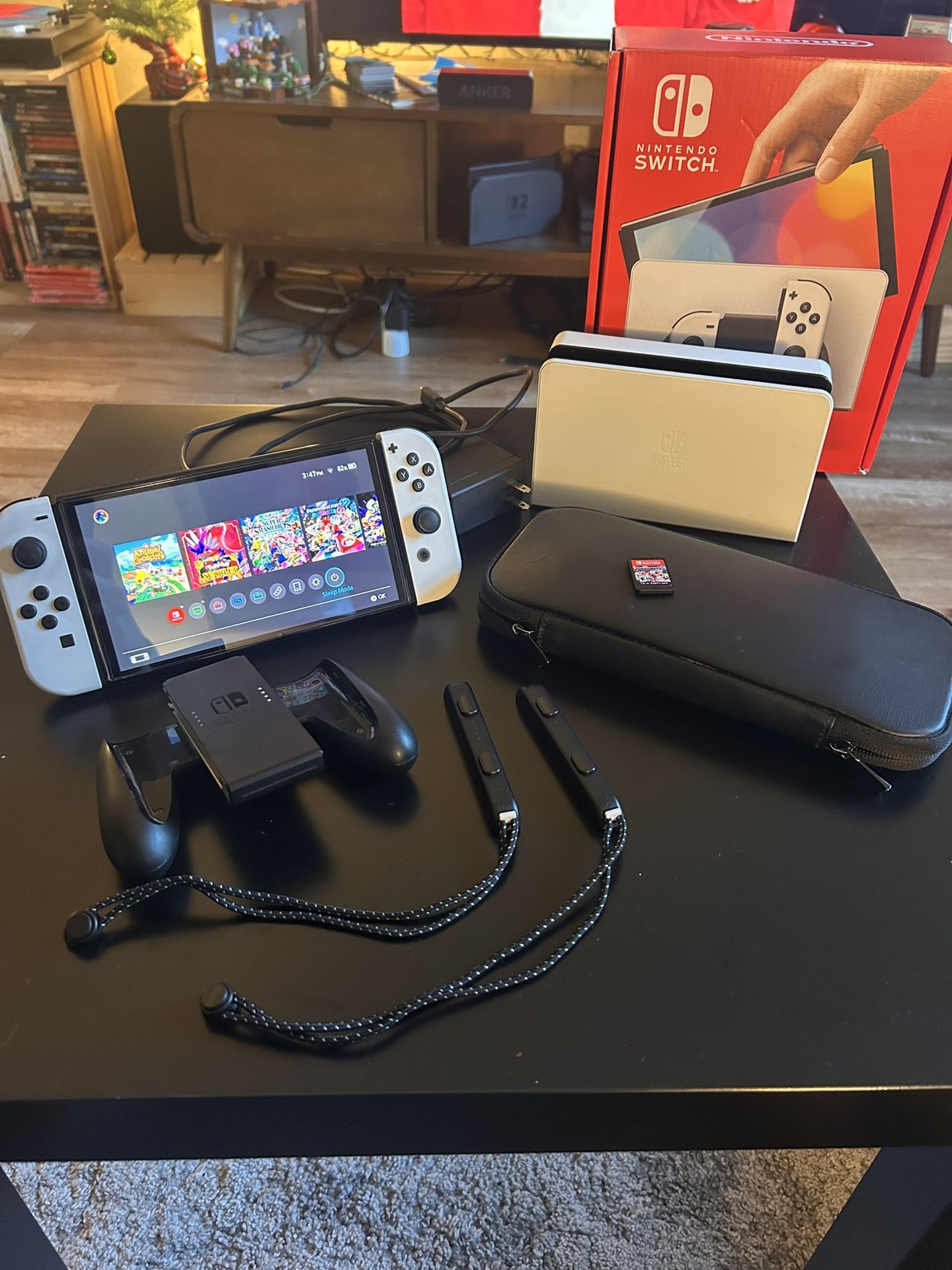 Nintendo Switch OLED + 128gb MicroSD, Case, & Mario Kart 8 Deluxe