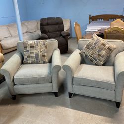 Comfy Pair of Gray Armchairs (delivery Available, Read Details)