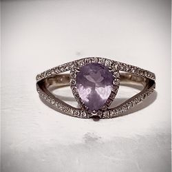 One Of A Kind LeVian 14k Gold Amethyst Ring