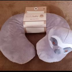 NEW Kellybaby gray sloth baby neck pillow 10" $10 FIRM