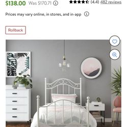 Twin bed Headboard Only With Rolling Frame