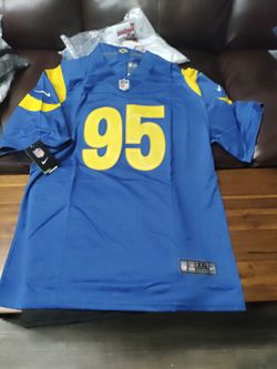 Los Angeles Rams blue and gold jersey jersey Miles Garrett number 95