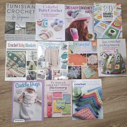 11 Crochet Books Wide VARIERTY Tunisia , BABY, Bags 