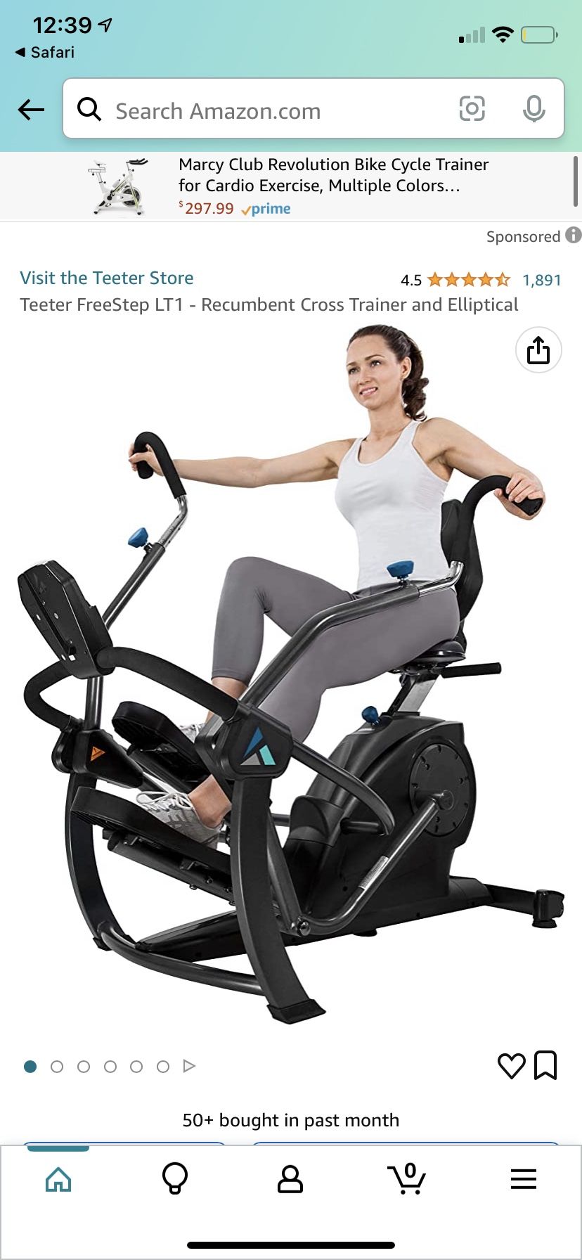 Teeter FreeStep LT1 Recumbent Bike Cross Trainer and Ellipticallike