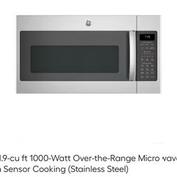 GE 1.9-cu ft 1000-Watt Over-the-Range Microwave with Sensor Cooking (Stainless Steel) 