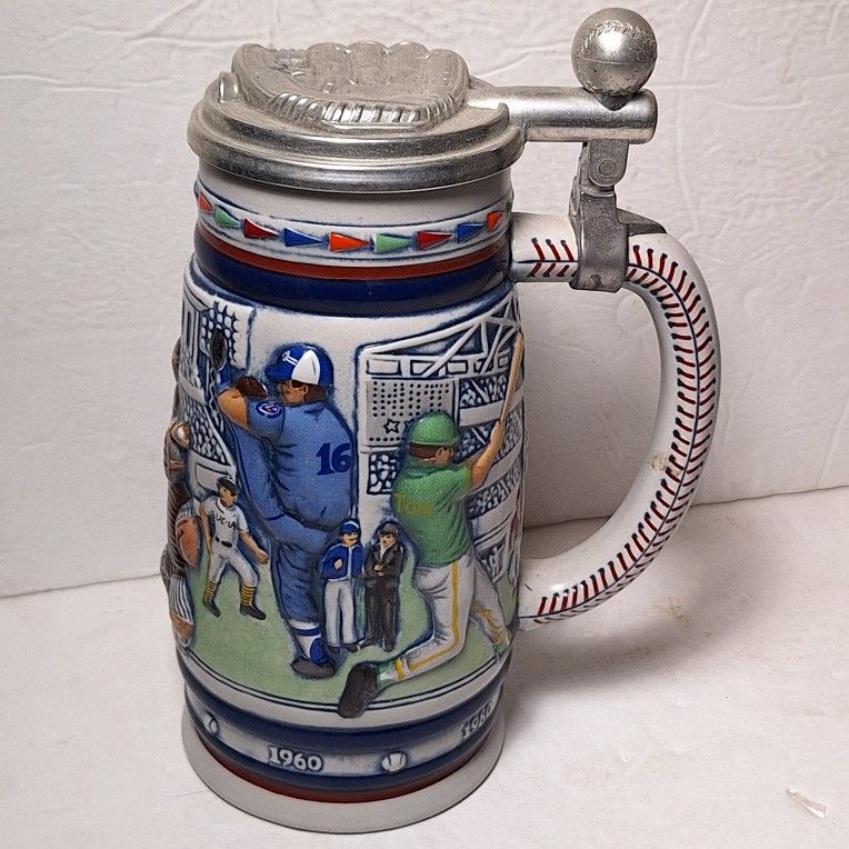 Baseball Beer Stein Lidded Mug (Harmon & Pecos)