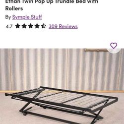 TWIN POP UP TRUNDLE METAL BED FRAME