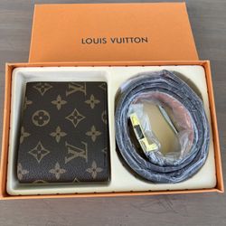High-quality wallet and belt set LV, Gucci, Hermes