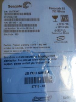Hard drive Seagate 750 Gbyles