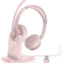 Noise Canceling Wireless Headset(PINK)