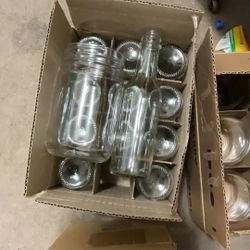 36 Bottles And 21 Jars Glass With Tops And Lids