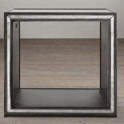 RH Restoration Hardware STRAND MIRRORED SIDE CUBE TABLE