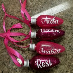 Personalized Light Bulb Ornaments. Any Name $6/each 