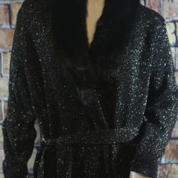 4 MICHAEL KORS FAUX FUR Collar Cardigan