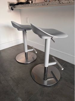 2 Ikea bar/counter stools, grey