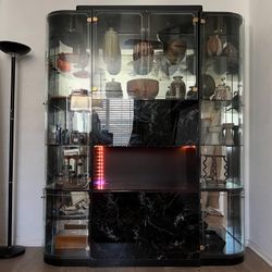 1980’s bar or wall unit display case