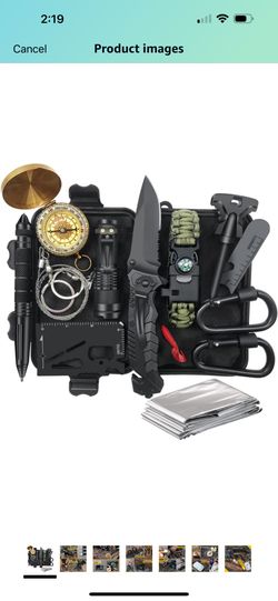 “14-in-1 Survival Kit Gifts for Men - Dad, Husband, Boyfriend | Christmas & Birthday Stocking Stuffers | Camping, Fishing, Hunting Gear”
