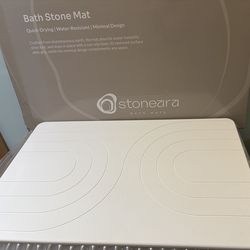 Stone Bath Mat – Quick-Dry Diatomaceous Earth Bathroom Mat, Ultra-Absorbent Non-Slip White New