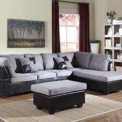 39$down Payment Matisse Grey/Black Sectional with Ottoman | U5014

by Global

IN STOCK 