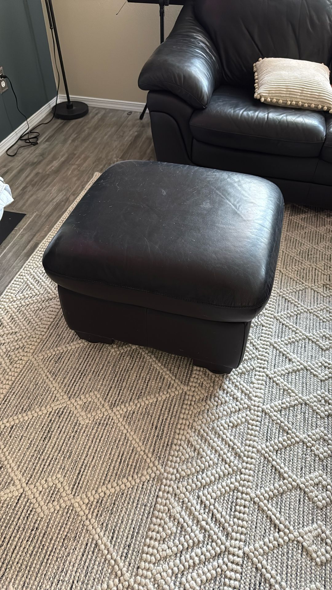 Leather Ottoman With Storage