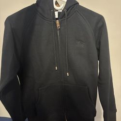 Women’s Black Burberry Zip Up