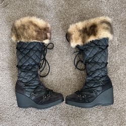 [Like New] High Boots with Wedges