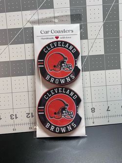 Cleveland Browns Handmade Car Coasters Set of 2