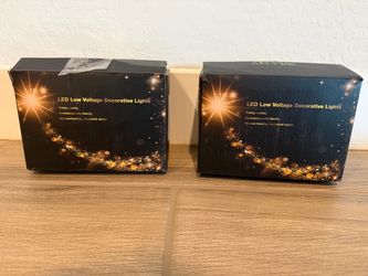 2 Sets Ollny LED Low Voltage Warm White Icicle Christmas Lights - 64ft Total Length