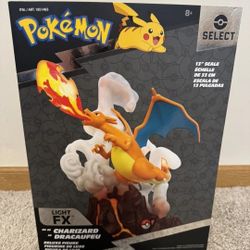 New Jazwares RARE Pokemon Select Deluxe 13" Collector Figure Statue Charizard Collectible Light Up