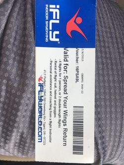 Indoor skydiving tickets