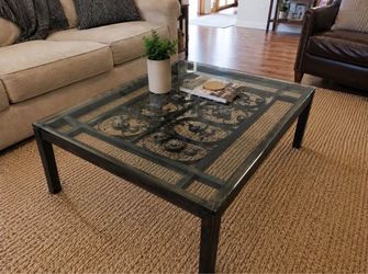 Artistica Glass & Wrought Iron Coffee Table – 44”