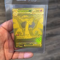 Gold Mega Charizard X EX Pokemon 