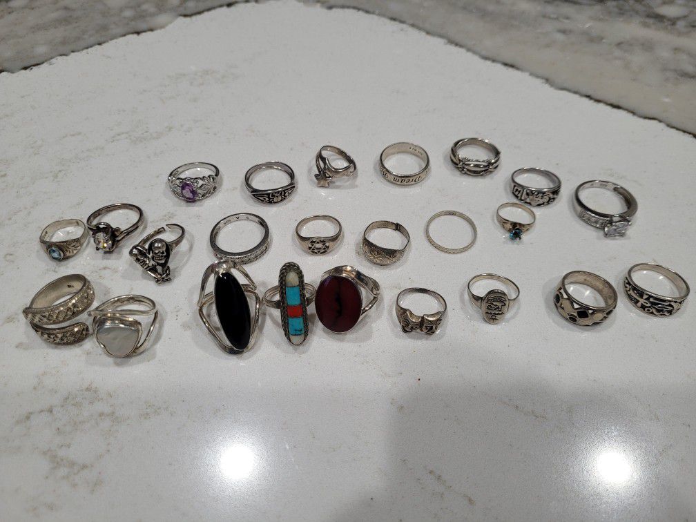 Sterling Silver Ring Lot