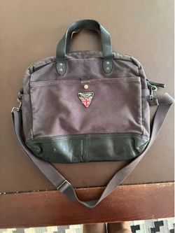 Triumph Motorcycles Commuter Laptop Bag - Black Canvas & Leather