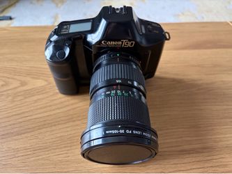 Canon T90 35mm Film Camera + Canon FD 35-105mm f/3.5 + Command Back 90
