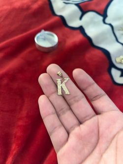 Gold Letter K Initial Pendant
