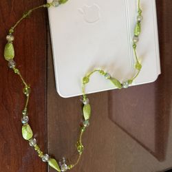 Green Beaded Necklace – Wear Long or Double/Triple Layered