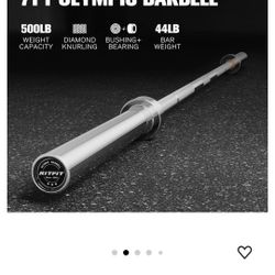 RITFIT 7FT Olympic Barbell For Strength And Weightlifting Training - 2 Inch Olympic Bar For Squat, Deadlift, Bench Press, Curl, Overhead Press - 500lb