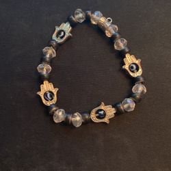 Hasma Hand Bracelet Black & Diamond