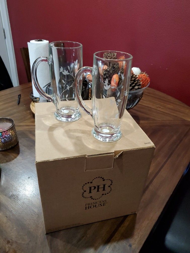 Princess House Tall Beer Mugs Cerveceros Grandes for Sale in Fresno, CA