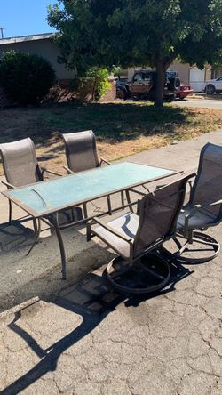 Glass table and chairs