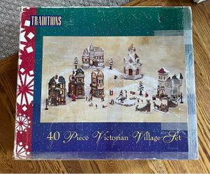 Victorian Lighted Christmas Village set