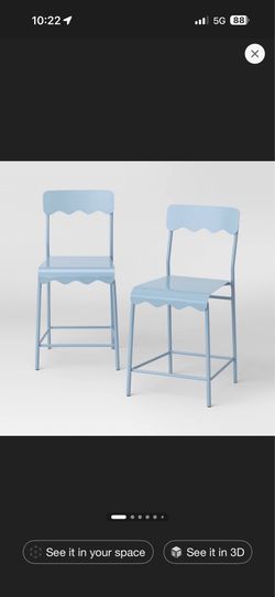 Set of 2 24"Metal Counter Height Barstools