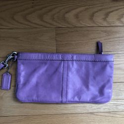 Authentic Coach XL Lavender Wristlet 