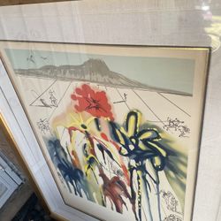 Rare Salvador Dali Diamond Head hand sign lithograph