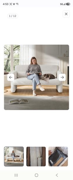 59.1 in modern loveseat sofa sherpa fabric